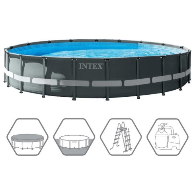 Каркасный бассейн INTEX Ultra XTR Frame 26334, Ø610×122 см — комплект Deluxe